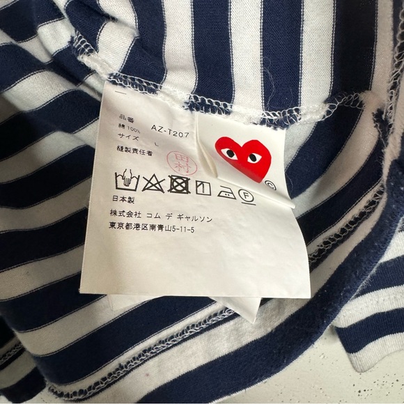 Play Comme Des Garçons Striped Long Sleeve TShirt Size Large - Picture 7 of 8